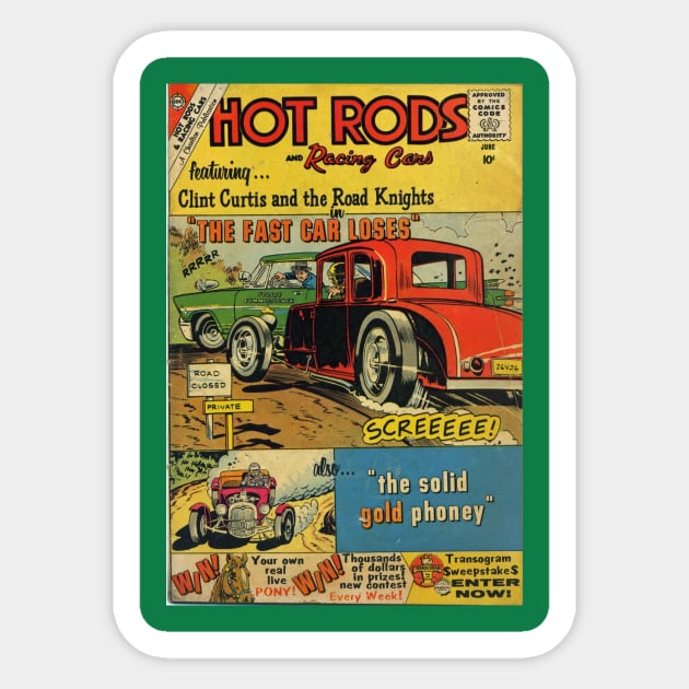 Vintage Race Hotroad Red car Sticker by dongkol